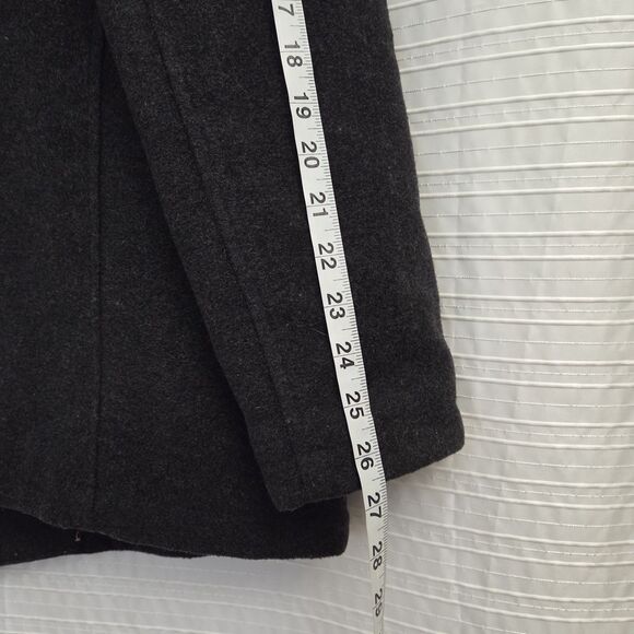 Kenneth Cole Reaction Pea Coat Men's XXL Double Breasted Wool Blend Charcoal - Picture 5 of 13